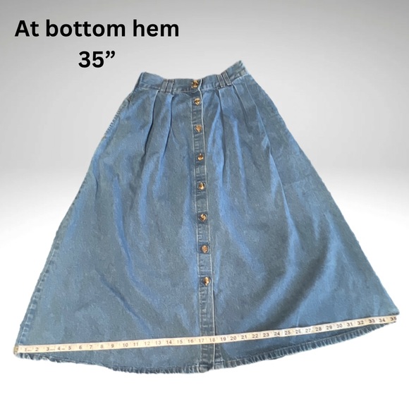 Hunt Club a J.C. Penney’s Brand Button Front Denim Skirt Vintage 1990’s - Picture 6 of 11